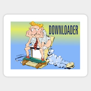 Downloader at work. Sticker